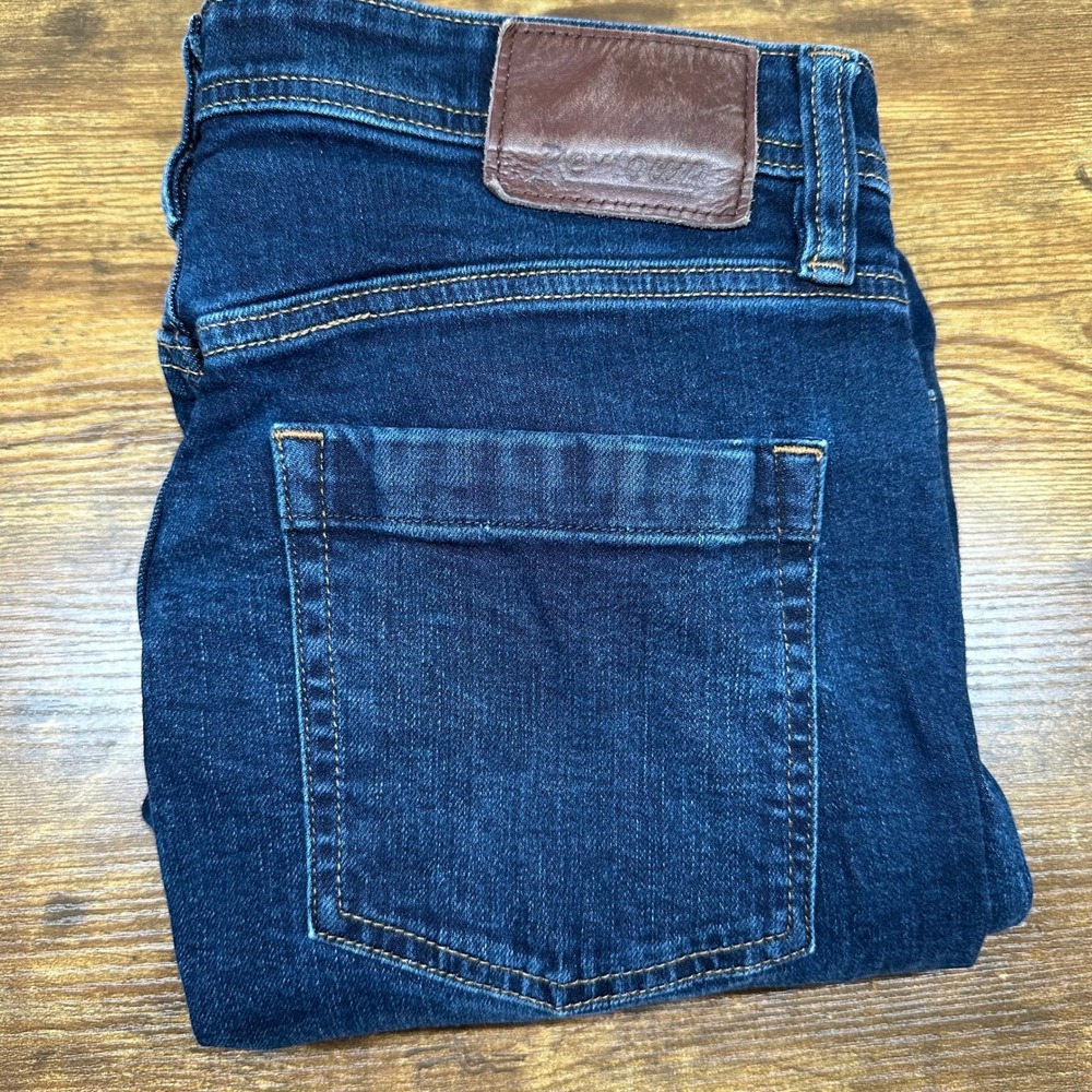 Revtown Decade Denim Mens Dark Wash Straight Leg Jeans Indigo Blue Stretch 31x29